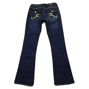 Rock Republic ~Women's Size 6M~Blu Denim Boot Cut  "Kasandra" Jeans w/Gold Stud.